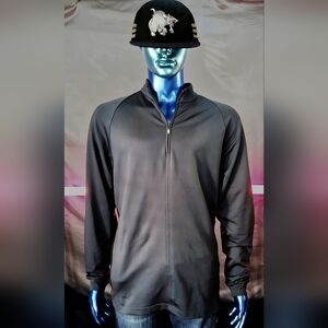 adidas 1/4 Zip Pullover Men's Medium Gray Black Climalite Golf Mock Neck